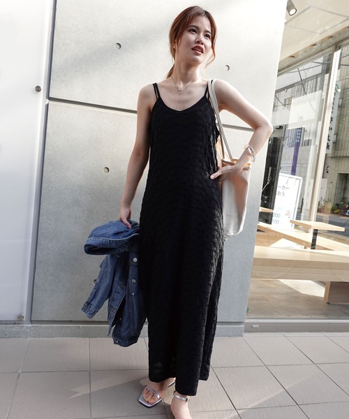 CORNERS（コーナーズ）の「シャーリングジャガードキャミワンピース（ワンピース・レディース・アイボリー/ブラウン/ブラック・M）」の10枚目の写真