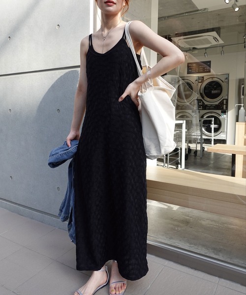 CORNERS（コーナーズ）の「シャーリングジャガードキャミワンピース（ワンピース・レディース・アイボリー/ブラウン/ブラック・M）」の17枚目の写真