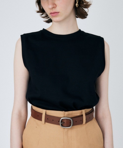 MOUSSY(マウジー)の「SUVIN GIZA BASIC タンクトップ(タンクトップ・レディース・ブルー/ブラック/グリーン/ライトオレンジ系/ホワイト/ライトグリーン/ネイビー/ホワイト系その他/ブラック系その他/ピンク/ライトパープル・1/2)」の4枚目の写真