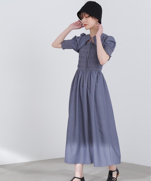N.(N. Natural Beauty Basic)(エヌエヌナチュラルビューティーベーシック)の「【S Size Line】◆シャーリングボレロワンピース(ワンピース・レディース・ブラック系その他/ブルー系その他・SMALL/MEDIUM)」の10枚目の写真