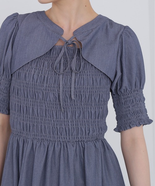 N.(N. Natural Beauty Basic)(エヌエヌナチュラルビューティーベーシック)の「【S Size Line】◆シャーリングボレロワンピース(ワンピース・レディース・ブラック系その他/ブルー系その他・SMALL/MEDIUM)」の12枚目の写真