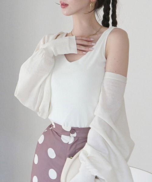 ROYAL PARTY（ロイヤルパーティー）の「カットリブタンクトップ（タンクトップ・レディース・ブラック/ブルー/オフホワイト・FREE）」の2枚目の写真