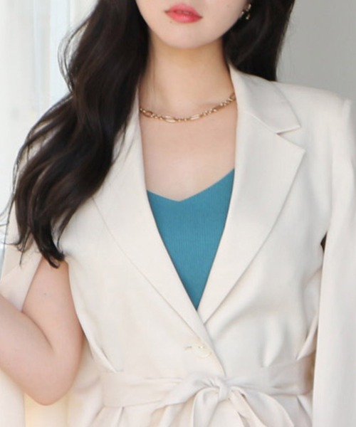 ROYAL PARTY（ロイヤルパーティー）の「カットリブタンクトップ（タンクトップ・レディース・ブラック/ブルー/オフホワイト・FREE）」の3枚目の写真