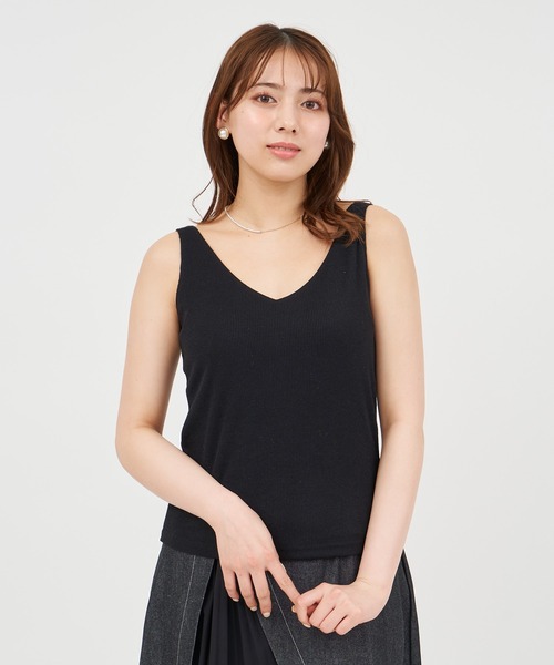 ROYAL PARTY（ロイヤルパーティー）の「カットリブタンクトップ（タンクトップ・レディース・ブラック/ブルー/オフホワイト・FREE）」の11枚目の写真