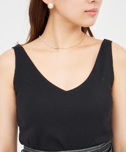ROYAL PARTY（ロイヤルパーティー）の「カットリブタンクトップ（タンクトップ・レディース・ブラック/ブルー/オフホワイト・FREE）」の8枚目の写真