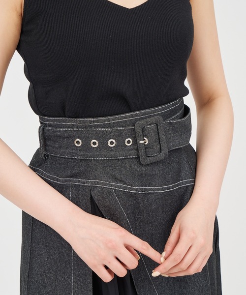 ROYAL PARTY（ロイヤルパーティー）の「カットリブタンクトップ（タンクトップ・レディース・ブラック/ブルー/オフホワイト・FREE）」の9枚目の写真