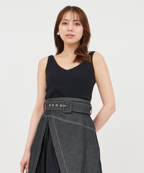 ROYAL PARTY（ロイヤルパーティー）の「カットリブタンクトップ（タンクトップ・レディース・ブラック/ブルー/オフホワイト・FREE）」の12枚目の写真