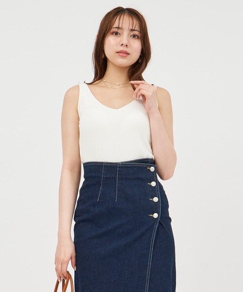 ROYAL PARTY（ロイヤルパーティー）の「カットリブタンクトップ（タンクトップ・レディース・ブラック/ブルー/オフホワイト・FREE）」の14枚目の写真