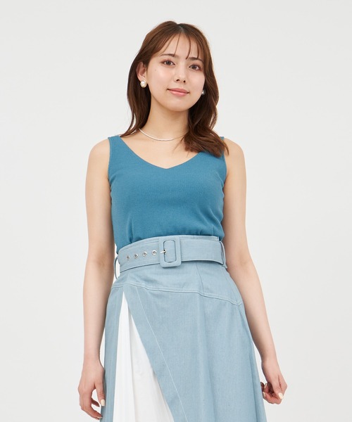 ROYAL PARTY（ロイヤルパーティー）の「カットリブタンクトップ（タンクトップ・レディース・ブラック/ブルー/オフホワイト・FREE）」の16枚目の写真