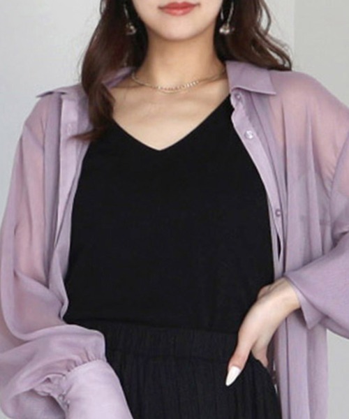 ROYAL PARTY（ロイヤルパーティー）の「カットリブタンクトップ（タンクトップ・レディース・ブラック/ブルー/オフホワイト・FREE）」の4枚目の写真