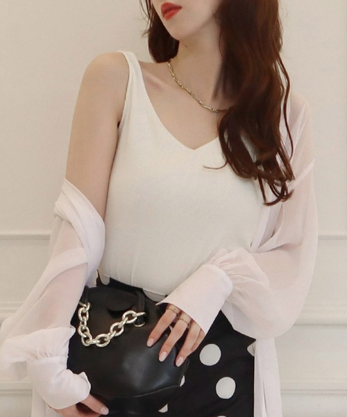 ROYAL PARTY（ロイヤルパーティー）の「カットリブタンクトップ（タンクトップ・レディース・ブラック/ブルー/オフホワイト・FREE）」の22枚目の写真