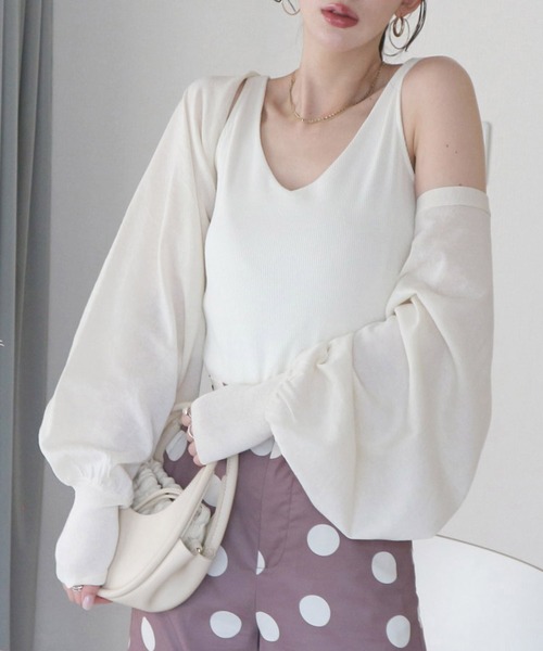 ROYAL PARTY（ロイヤルパーティー）の「カットリブタンクトップ（タンクトップ・レディース・ブラック/ブルー/オフホワイト・FREE）」の20枚目の写真