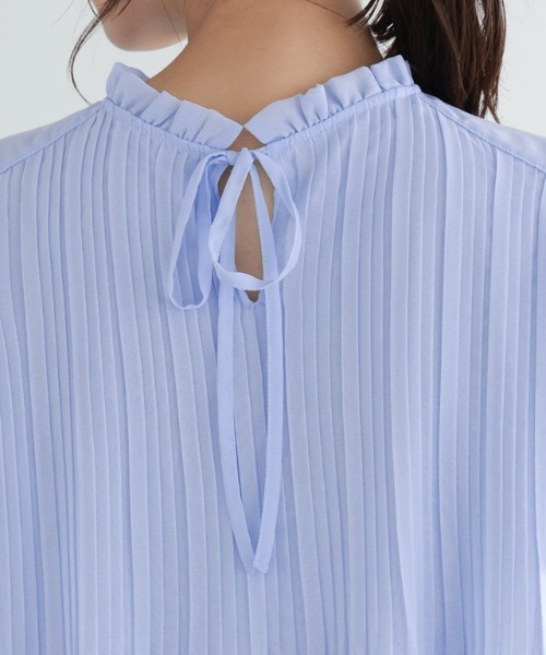 Pierrot（ピエロ）の「フレアスリーブプリーツブラウス（シャツ/ブラウス・レディース・ブラック/ネイビー/ライトブルー/アイボリー/イエロー/ブルー・L/M）」の18枚目の写真