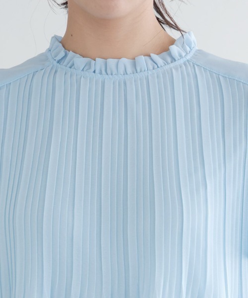 フレアスリーブプリーツブラウス