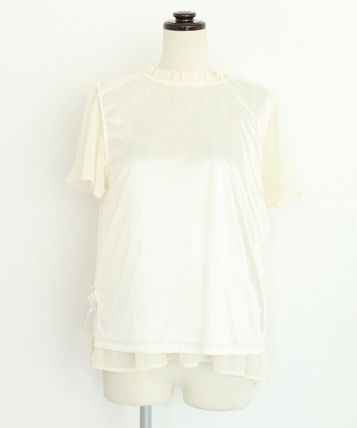 フレアスリーブプリーツブラウス