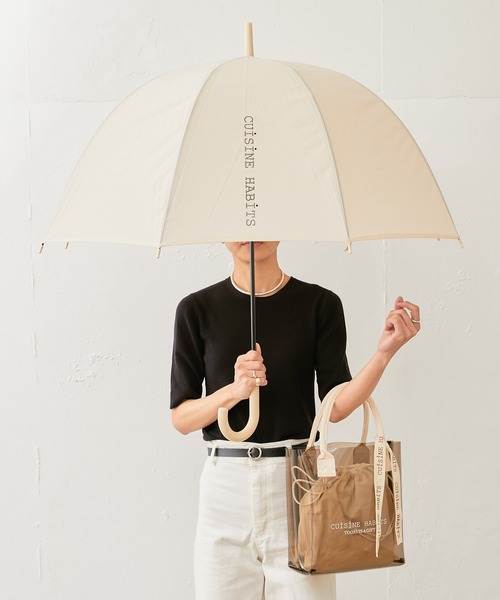 CUISINE HABITS（クイジーヌハビッツ）の「クイジーヌハビッツ オリジナルドームアンブレラ（長傘・レディース・ベージュ/グレー/カーキ/サンドベージュ・フリー）」の2枚目の写真