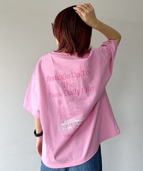 PAGEBOY（ページボーイ）の「リゾートアートTシャツ（Tシャツ/カットソー・レディース・オフホワイト/ピンク/チャコールグレー・FREE）」の20枚目の写真
