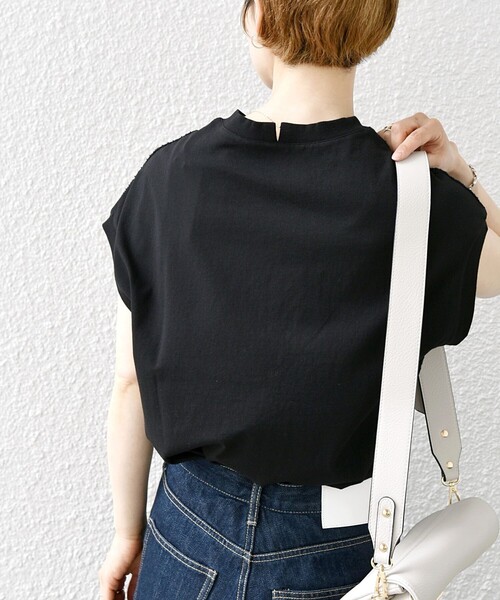 セール】SHIPS any:〈洗濯機可能〉アイレット クルーネック TEE