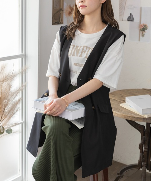 Ada.（エイダ）の「秋・冬にヘビロテ間違いなし◎ 麻調オーバーサイズ ジレ ベスト（ベスト・レディース・グレー/ブラック/ベージュ・FREE）」の20枚目の写真