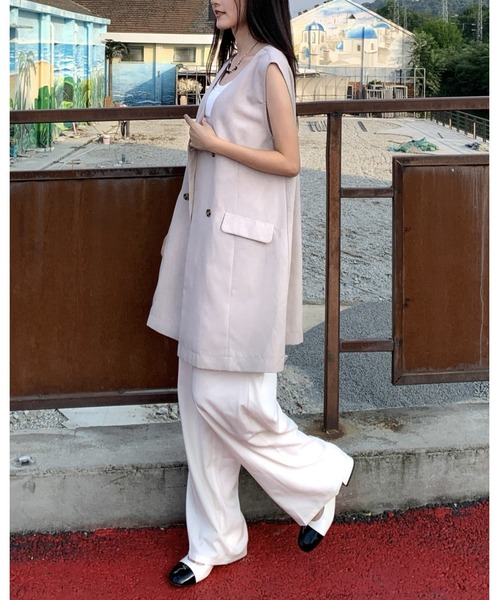 Ada.（エイダ）の「秋・冬にヘビロテ間違いなし◎ 麻調オーバーサイズ ジレ ベスト（ベスト・レディース・グレー/ブラック/ベージュ・FREE）」の9枚目の写真