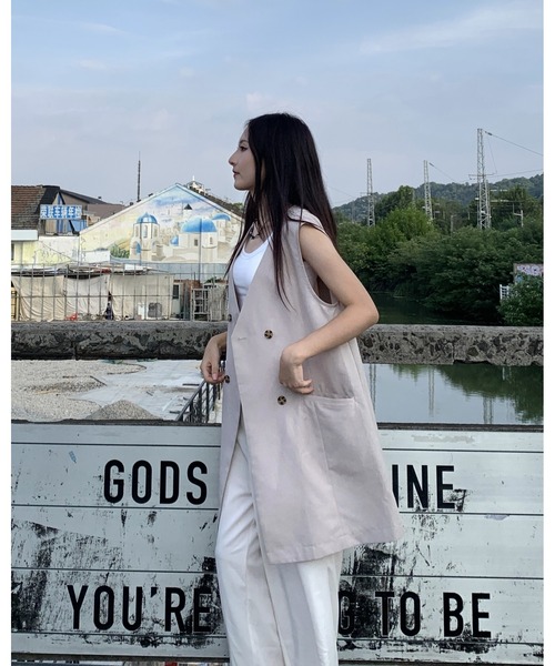 Ada.（エイダ）の「秋・冬にヘビロテ間違いなし◎ 麻調オーバーサイズ ジレ ベスト（ベスト・レディース・グレー/ブラック/ベージュ・FREE）」の12枚目の写真