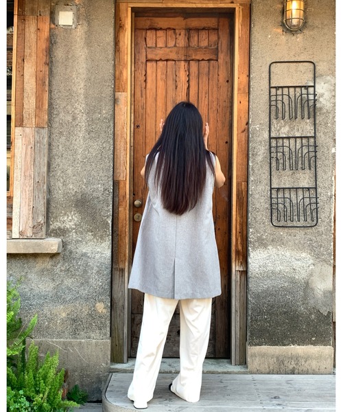Ada.（エイダ）の「秋・冬にヘビロテ間違いなし◎ 麻調オーバーサイズ ジレ ベスト（ベスト・レディース・グレー/ブラック/ベージュ・FREE）」の7枚目の写真