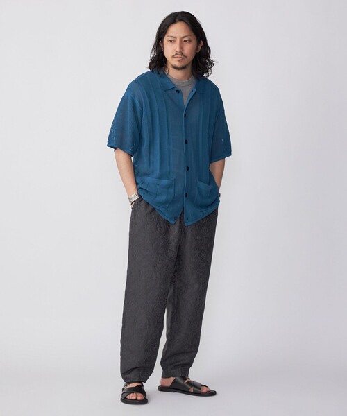 SHIPS(シップス)の「*SHIPS:〈手洗い可能〉12ゲージ リラックスフィット メッシュ ニット ポロ カーディガン(カーディガン/ボレロ・メンズ・グリーン/ダークグレー/ロイヤルブルー/ネイビー・SMALL/MEDIUM/LARGE)」の11枚目の写真