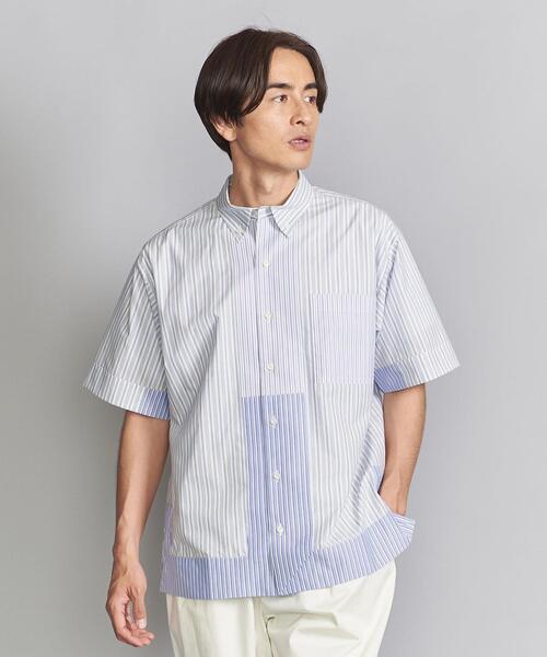 Jipijapa(ヒピハパ)の「【別注】 < Jipijapa > CRAZY STRIPE SHIRT/シャツ(シャツ/ブラウス・メンズ・ホワイト/ライトブルー・S/M/L)」の3枚目の写真