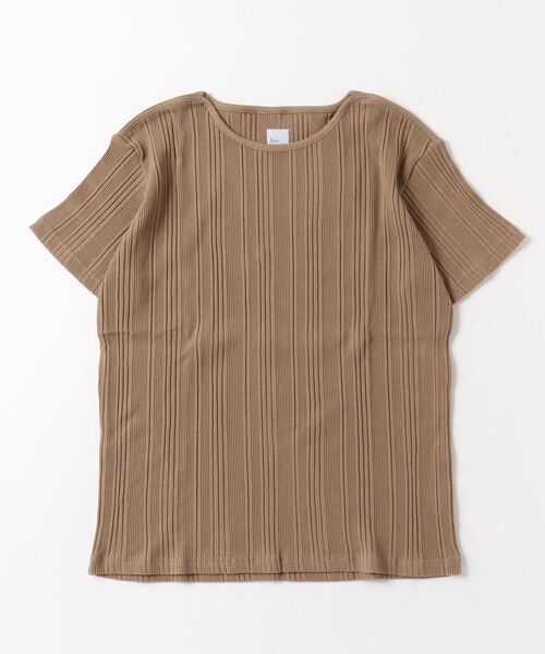 Arinomama（アリノママ）の「Arinomama 針抜きリブTシャツ（Tシャツ/カットソー・レディース・モカ/スモークピンク/スミクロ・FREE）」の9枚目の写真
