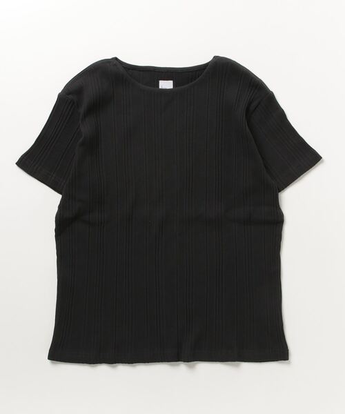 Arinomama（アリノママ）の「Arinomama 針抜きリブTシャツ（Tシャツ/カットソー・レディース・モカ/スモークピンク/スミクロ・FREE）」の4枚目の写真