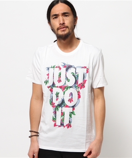 NIKE SPORTSWEAR（ナイキスポーツウェアー）の「メンズ ナイキ フローラル プリント Tシャツ NIKE TEE-FLORAL JDI 666532（Tシャツ/カットソー・メンズ・ダークグレー/ホワイト/ブラック/グレー・SMALL/X-LARGE/LARGE/MEDIUM）」の2枚目の写真