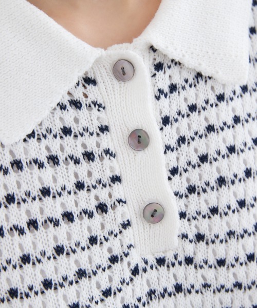 miclat（ミクラ）の「大きいサイズ　透かし編み衿付きニット　miclat（ニット/セーター・レディース・ホワイト系/ブラック系・L/LL/3L/4L/5L）」の17枚目の写真