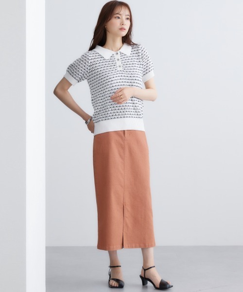 miclat（ミクラ）の「大きいサイズ　透かし編み衿付きニット　miclat（ニット/セーター・レディース・ホワイト系/ブラック系・L/LL/3L/4L/5L）」の16枚目の写真