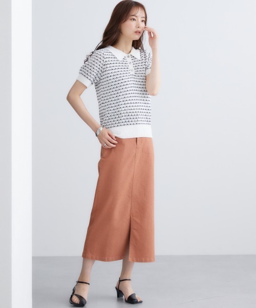 miclat（ミクラ）の「大きいサイズ　透かし編み衿付きニット　miclat（ニット/セーター・レディース・ホワイト系/ブラック系・L/LL/3L/4L/5L）」の11枚目の写真