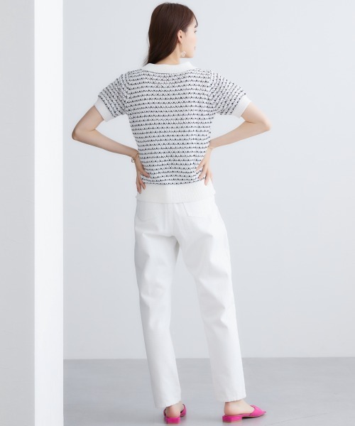 miclat（ミクラ）の「大きいサイズ　透かし編み衿付きニット　miclat（ニット/セーター・レディース・ホワイト系/ブラック系・L/LL/3L/4L/5L）」の4枚目の写真