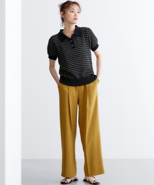 miclat（ミクラ）の「大きいサイズ　透かし編み衿付きニット　miclat（ニット/セーター・レディース・ホワイト系/ブラック系・L/LL/3L/4L/5L）」の18枚目の写真