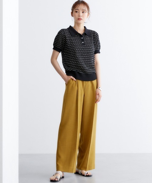 miclat（ミクラ）の「大きいサイズ　透かし編み衿付きニット　miclat（ニット/セーター・レディース・ホワイト系/ブラック系・L/LL/3L/4L/5L）」の10枚目の写真