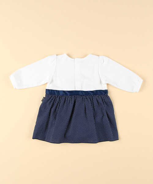 COMME CA ISM(コムサイズム)の「ワンピースデザイン 長袖カバーオール(70-80cm)(ロンパース・キッズ・ネイビー・70-80cm)」の2枚目の写真