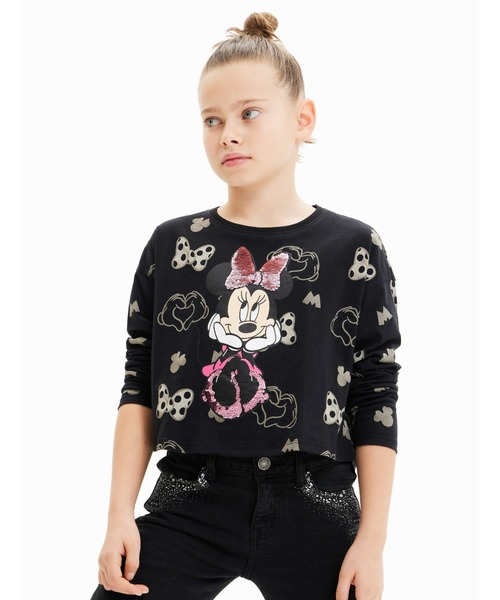 【セール】スパンコール ミニーマウスTシャツ（Tシャツ/カットソー）｜Desigual（デシグアル）