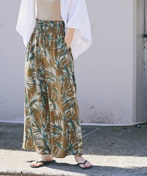 coca（coca） | とろレーヨンリーフ柄パンツ(その他パンツ)