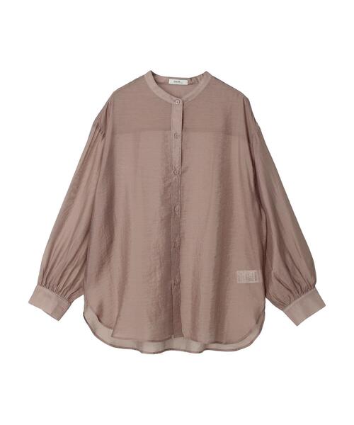 シアーバンドカラーシャツ