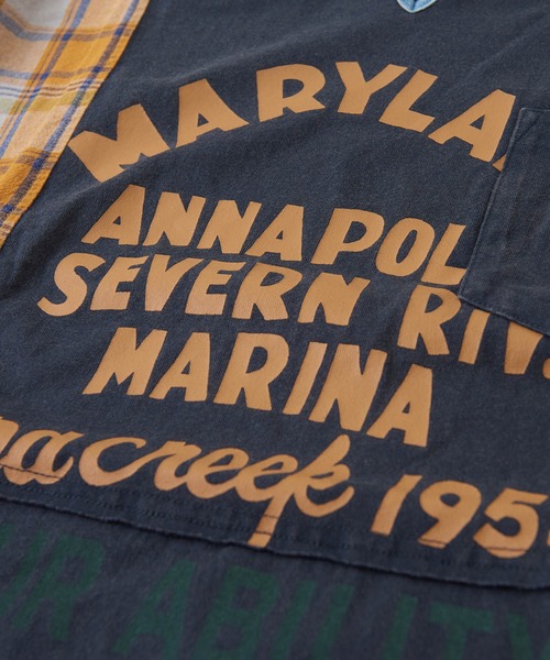 CUBE SUGAR（キューブシュガー）の「無地×チェック異素材切替チュニックTシャツ（Tシャツ/カットソー・レディース・カーキ/レッド/ネイビー・M）」の17枚目の写真