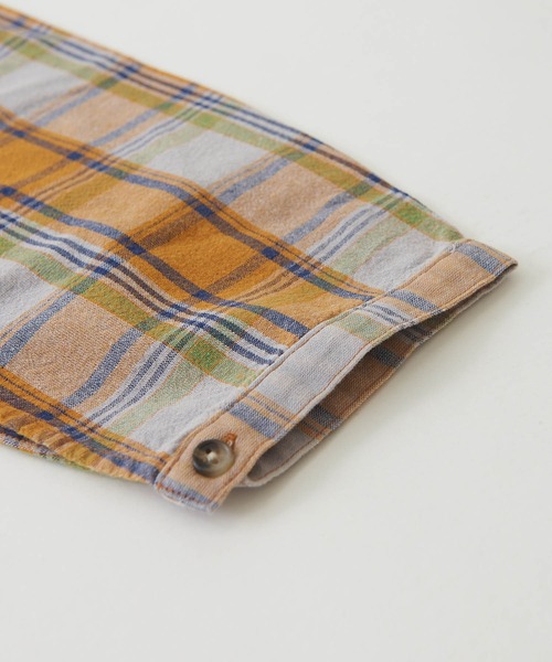 CUBE SUGAR（キューブシュガー）の「無地×チェック異素材切替チュニックTシャツ（Tシャツ/カットソー・レディース・カーキ/レッド/ネイビー・M）」の19枚目の写真