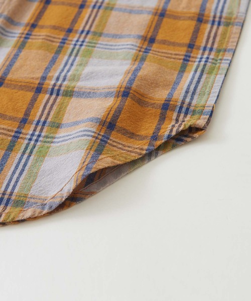 CUBE SUGAR（キューブシュガー）の「無地×チェック異素材切替チュニックTシャツ（Tシャツ/カットソー・レディース・カーキ/レッド/ネイビー・M）」の20枚目の写真