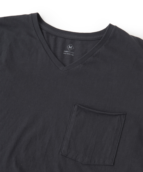 DAILY STANDARD by SANDINISTA（デイリースタンダードバイサンディニスタ）の「Cadet V/N Pocket Tee / VネックポケットTシャツ（Tシャツ/カットソー・メンズ・ホワイト/ブラック/ヘザーグレー/ネイビー/チャコールグレー・MEDIUM/SMALL/LARGE/X-LARGE/X-SMALL）」の7枚目の写真