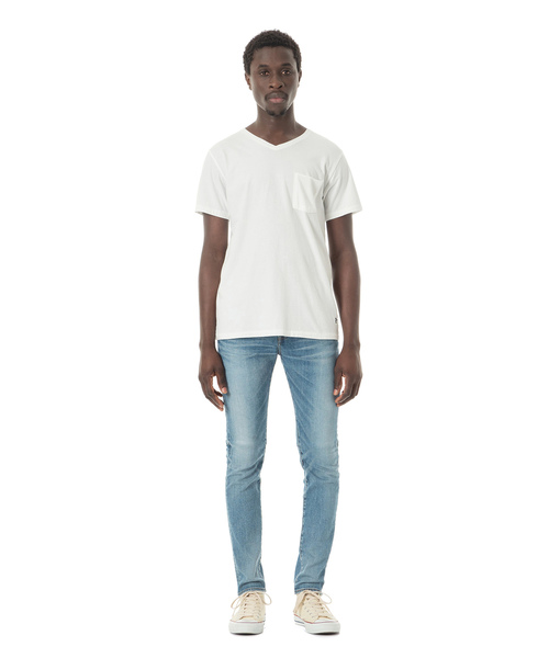 DAILY STANDARD by SANDINISTA（デイリースタンダードバイサンディニスタ）の「Cadet V/N Pocket Tee / VネックポケットTシャツ（Tシャツ/カットソー・メンズ・ホワイト/ブラック/ヘザーグレー/ネイビー/チャコールグレー・MEDIUM/SMALL/LARGE/X-LARGE/X-SMALL）」の17枚目の写真