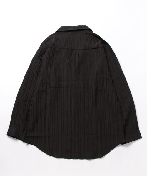 aimoha（アイモハ）の「aimoha mens モード系エンボス加工シャツ（シャツ/ブラウス・メンズ・チョコ/ブルー/ホワイト/ブラック・MEDIUM/LARGE/XX-LARGE/X-LARGE）」の5枚目の写真