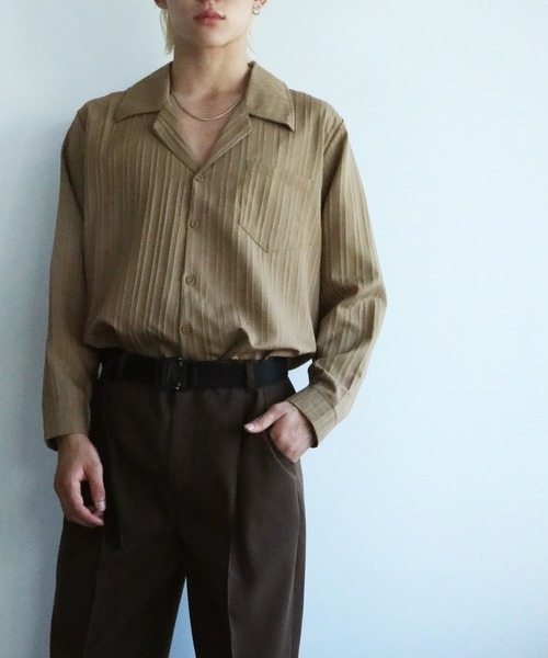 セール】aimoha mens モード系エンボス加工シャツ（シャツ