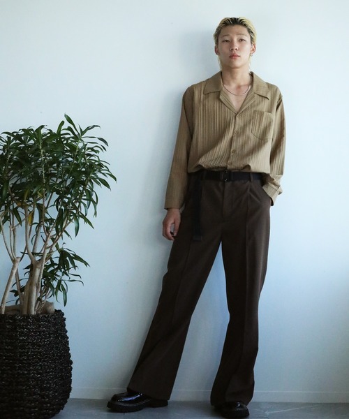aimoha（アイモハ）の「aimoha mens モード系エンボス加工シャツ（シャツ/ブラウス・メンズ・チョコ/ブルー/ホワイト/ブラック・MEDIUM/LARGE/XX-LARGE/X-LARGE）」の21枚目の写真