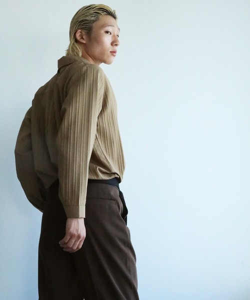 aimoha（アイモハ）の「aimoha mens モード系エンボス加工シャツ（シャツ/ブラウス・メンズ・チョコ/ブルー/ホワイト/ブラック・MEDIUM/LARGE/XX-LARGE/X-LARGE）」の17枚目の写真